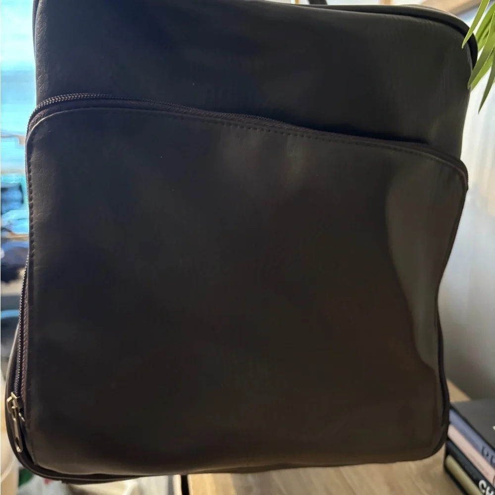 🍀Lagerfeld Duffle Bag PVC Faux Leather Brown